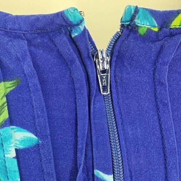 ANNA MAXWELL Hawaiian Blue Floral Maxi Dress pleated front - 20W - Picture 6 of 8